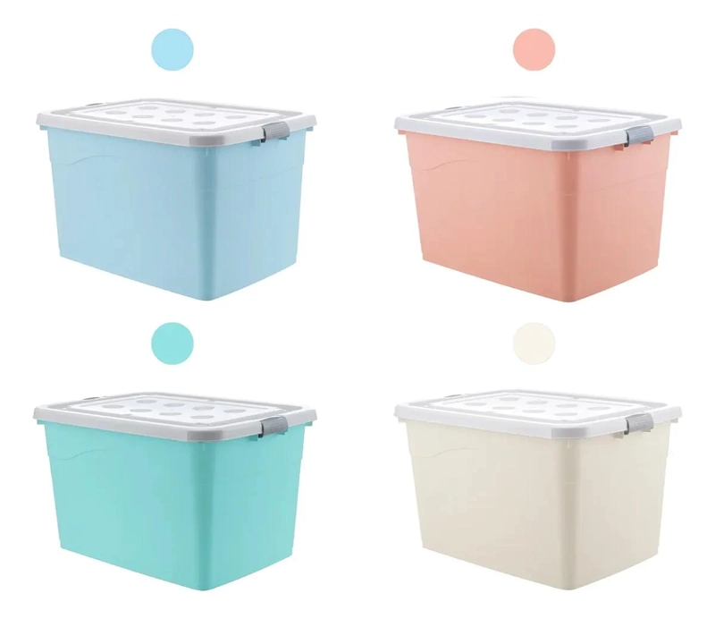 CAJA ORGANIZADORA PLASTICA MULTIUSO CON RUEDAS 45 LITROS - 3
