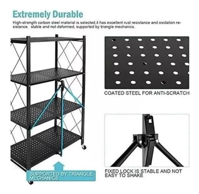 ESTANTE MOVIL ORGANIZADOR MULTIUSO DE 4 NIVELES COLOR NEGRO - 2