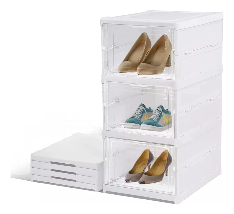 SET DE 3 CAJAS ORGANIZADORAS PARA ZAPATOS DE PLASTICO RESISTENTE - 1
