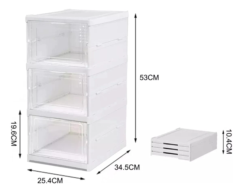 SET DE 3 CAJAS ORGANIZADORAS PARA ZAPATOS DE PLASTICO RESISTENTE - 2