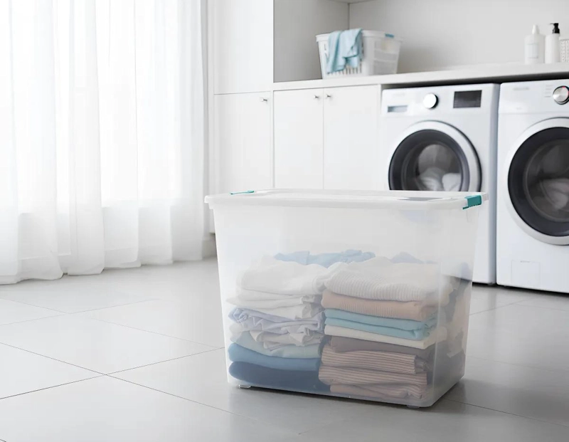 CAJA ORGANIZADORA CON RUEDAS CAPACIDAD 72 LITROS RESISTENTE Y DURABLE - 1
