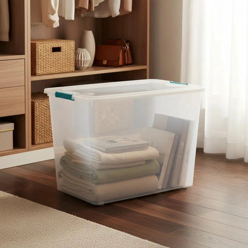 CAJA ORGANIZADORA CON RUEDAS CAPACIDAD 72 LITROS RESISTENTE Y DURABLE - 5