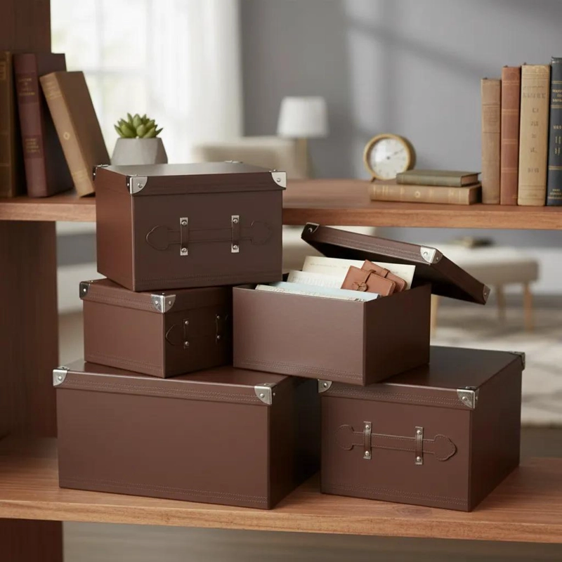 SET DE 5 CAJAS ORGANIZADORAS CON TAPA PARA ALMACENAMIENTO EFICIENTE - 3