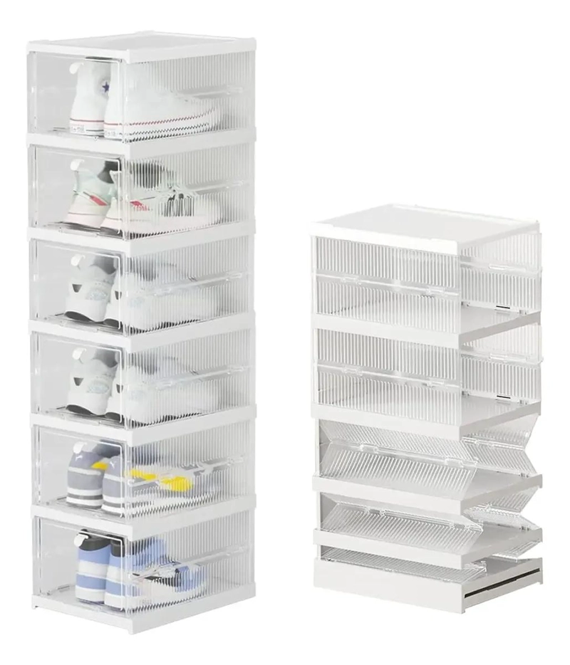SET DE 6 CAJAS ORGANIZADORAS TRANSPARENTES PARA ZAPATOS RESISTENTES - 1