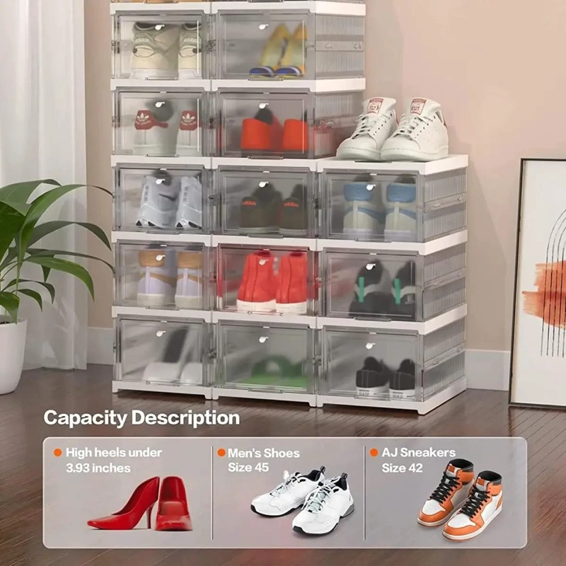 SET DE 6 CAJAS ORGANIZADORAS TRANSPARENTES PARA ZAPATOS RESISTENTES - 3