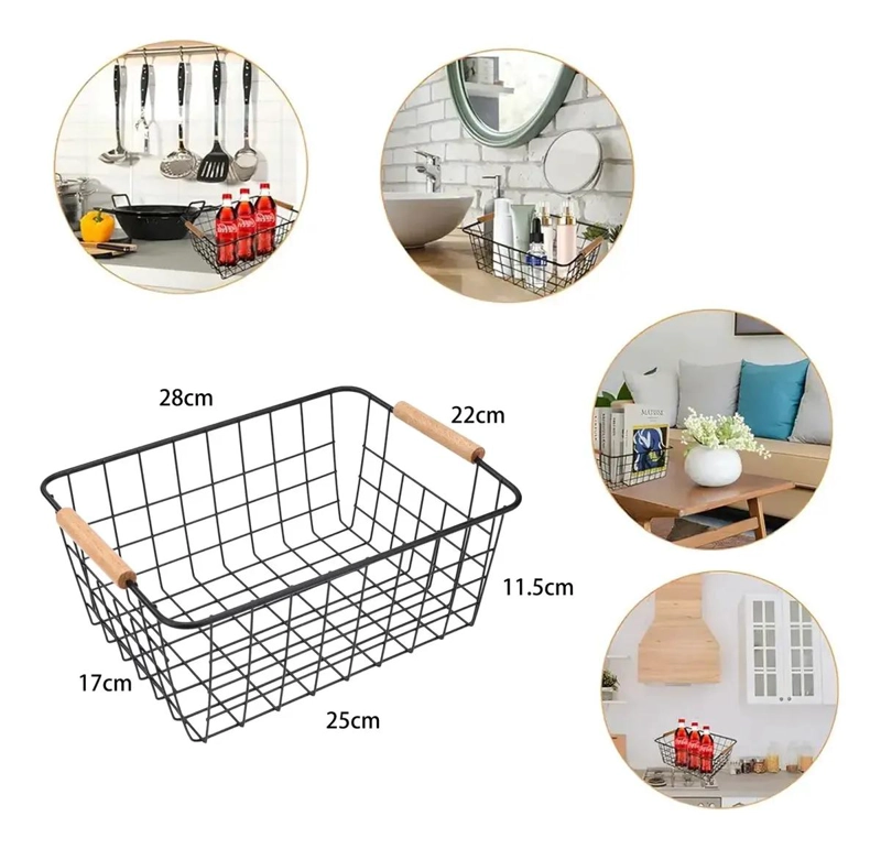 PACK DE 2 CANASTOS ORGANIZADORES PARA ROPA, VERDURAS Y FRUTAS EN COCINA - 2