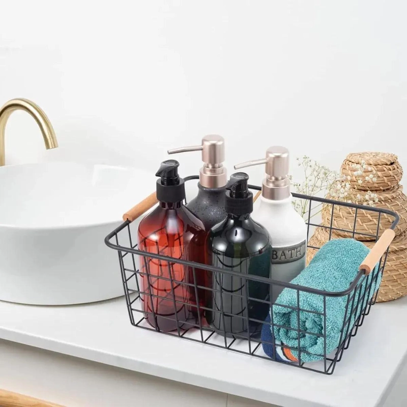 PACK DE 2 CANASTOS ORGANIZADORES PARA ROPA, VERDURAS Y FRUTAS EN COCINA - 4