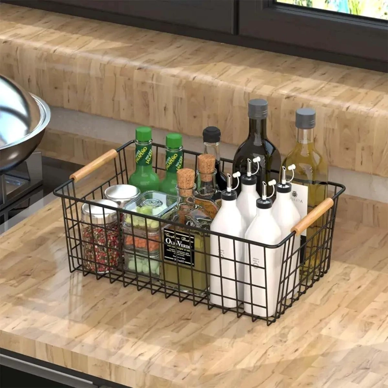 PACK DE 2 CANASTOS ORGANIZADORES PARA ROPA, VERDURAS Y FRUTAS EN COCINA - 5