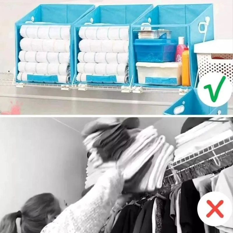CAJA ORGANIZADORA PLEGABLE DE TELA PARA ROPA Y ZAPATOS - 4