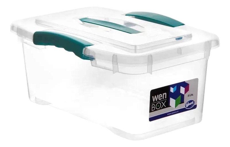 SET DE 2 CAJAS ORGANIZADORAS CON TAPA DE 6 LITROS CADA UNA - 1