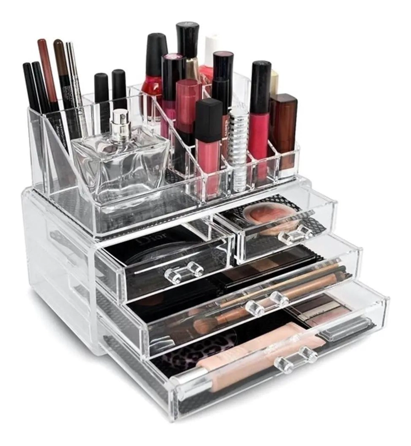 ORGANIZADOR ACRILICO PARA COSME TICOS Y MAQUILLAJE CON MULTIPLES COMPARTIMENTOS - 5