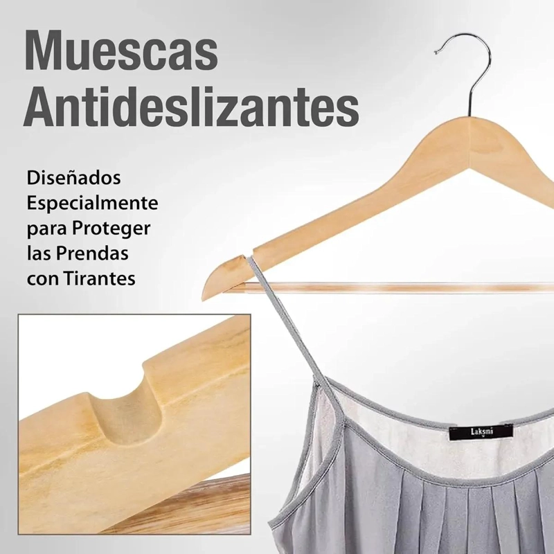 SET DE 30 COLGADORES GIRATORIOS DE MADERA PARA ROPA - 4