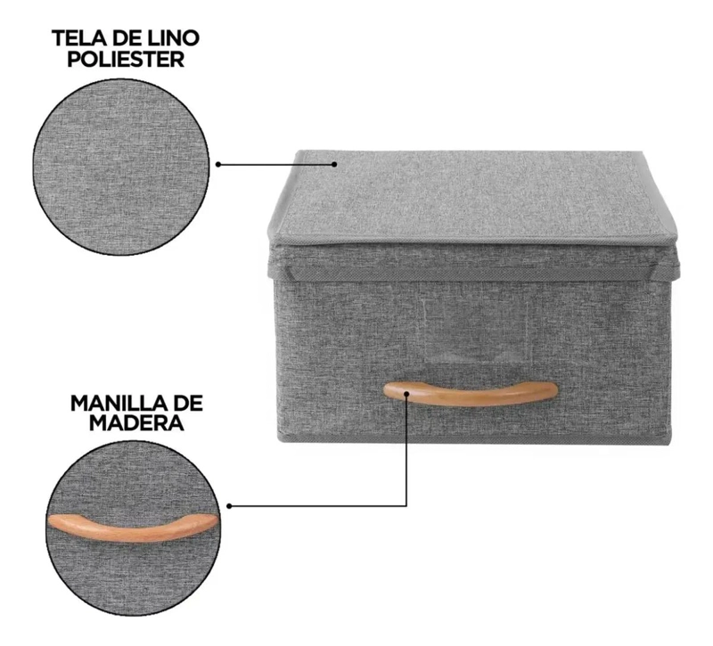 SET DE 3 CAJAS ORGANIZADORAS PLEGABLES 30X30X16 CM PARA ALMACENAMIENTO - 3