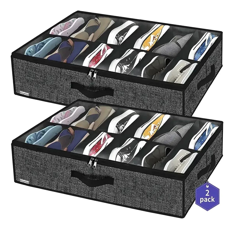 CAJA ORGANIZADORA PLEGABLE PARA 24 PARES DE ZAPATOS CON ASA - 1