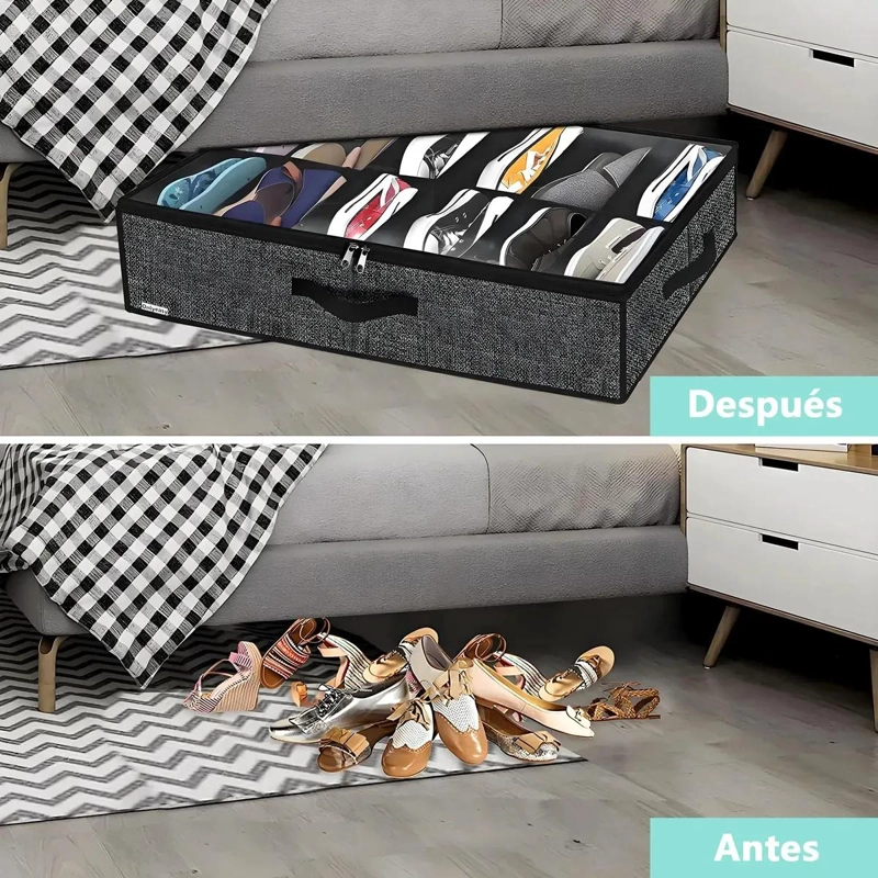 CAJA ORGANIZADORA PLEGABLE PARA 24 PARES DE ZAPATOS CON ASA - 4
