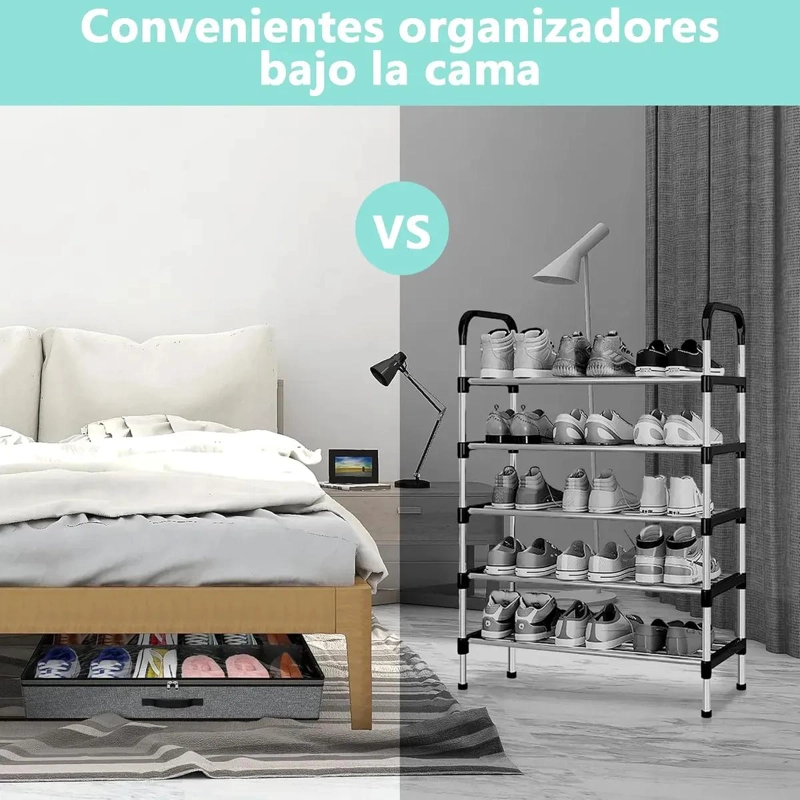CAJA ORGANIZADORA PLEGABLE PARA 24 PARES DE ZAPATOS CON ASA - 5