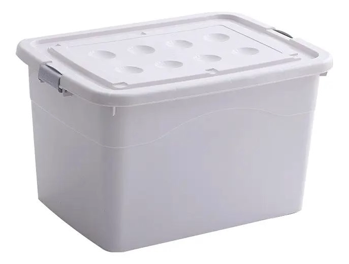 CAJA ORGANIZADORA BLANCA DE 100 LITROS CON RUEDAS Y TAPA SEGURA - 1