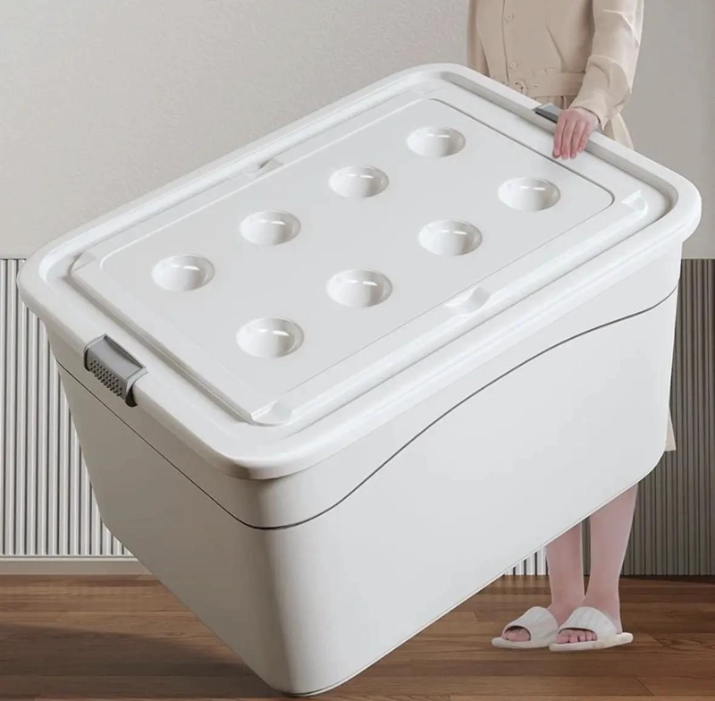 CAJA ORGANIZADORA BLANCA DE 100 LITROS CON RUEDAS Y TAPA SEGURA - 3