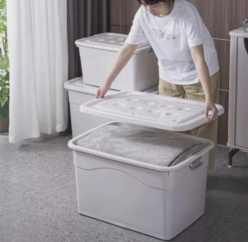 CAJA ORGANIZADORA BLANCA DE 100 LITROS CON RUEDAS Y TAPA SEGURA - 4