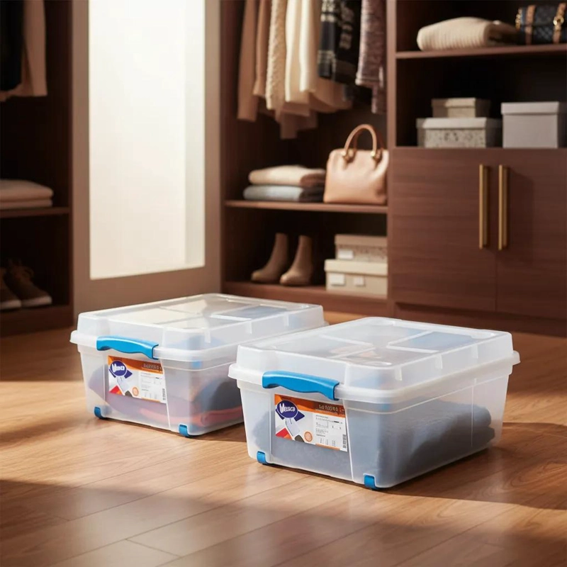 SET DE 2 CAJAS ORGANIZADORAS CON RUEDAS DE 15 LITROS CAPACIDAD - 1