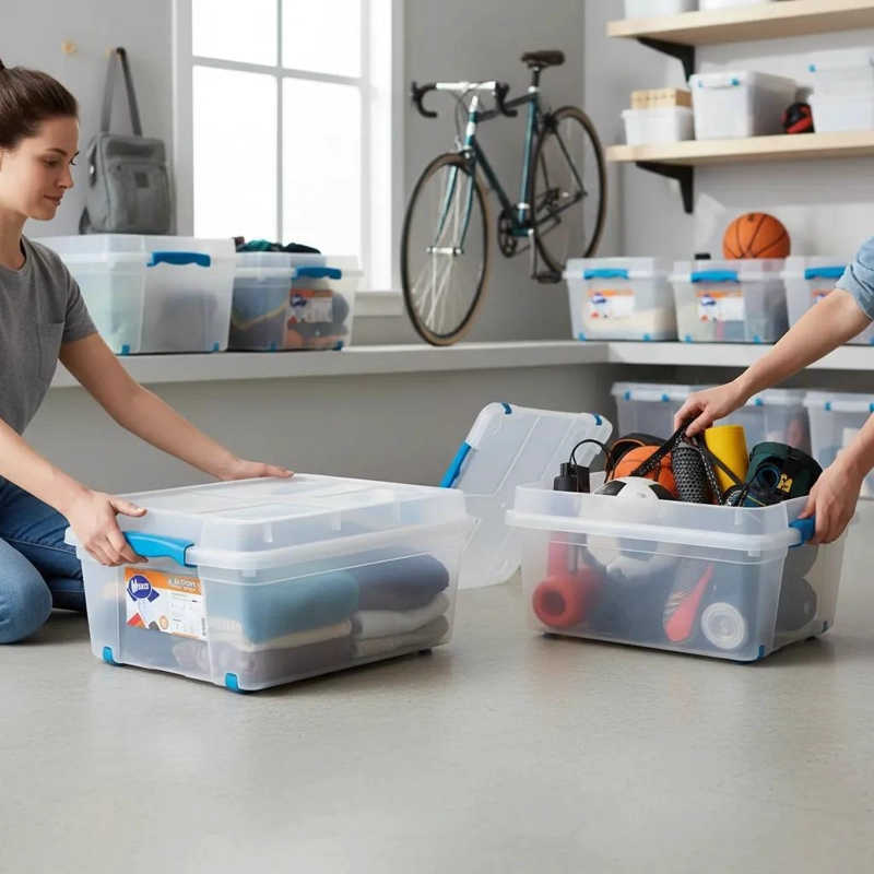SET DE 2 CAJAS ORGANIZADORAS CON RUEDAS DE 15 LITROS CAPACIDAD - 4