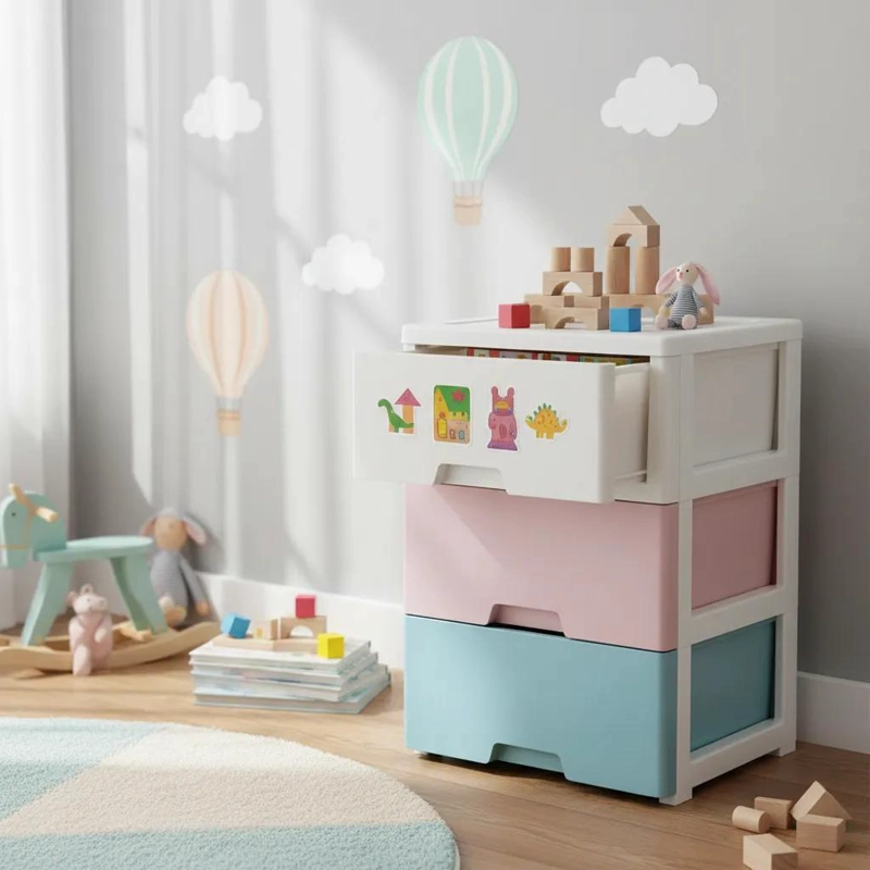 CAJONERA ORGANIZADORA PLASTICA DE 3 NIVELES CON RUEDAS 47X29X52 CM - 2