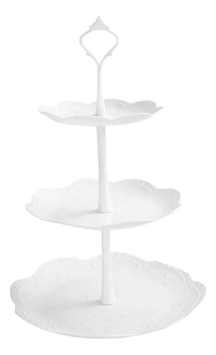 SET DE TRES PORTA CUPCAKES REDONDOS CON BASE PARA TORTA - 3