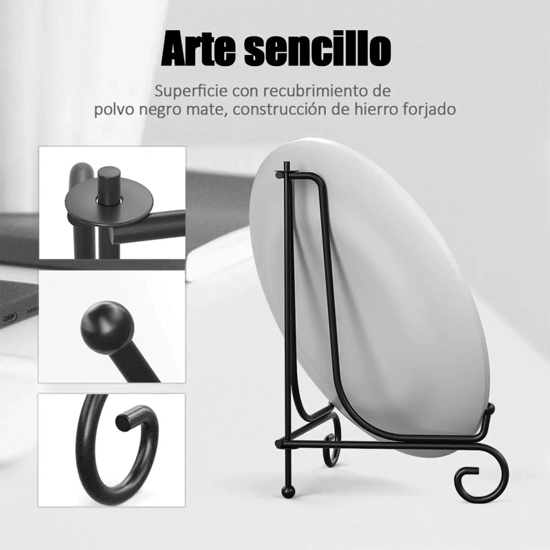 SOPORTE METALICO PARA BANDEJA MULTIUSO DECORATIVO DE 8 PULGADAS - 3