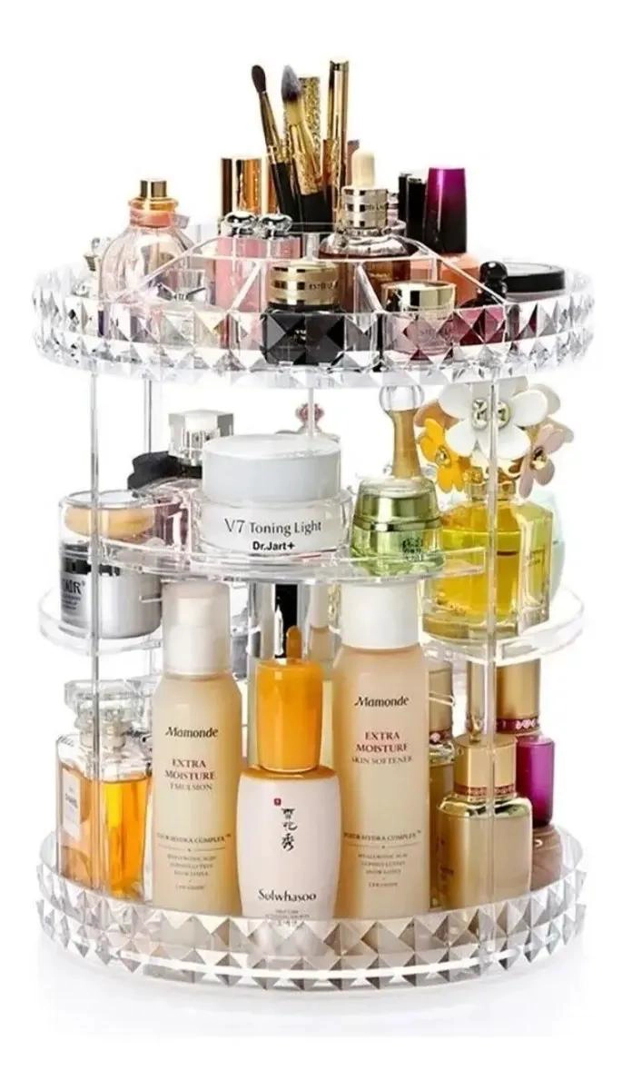 ORGANIZADOR COSME TICO ACRILICO GIRATORIO 360 GRADOS PARA MAQUILLAJE - 1