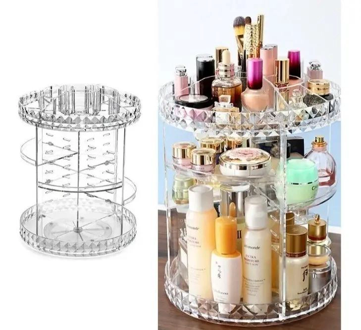 ORGANIZADOR COSME TICO ACRILICO GIRATORIO 360 GRADOS PARA MAQUILLAJE - 2