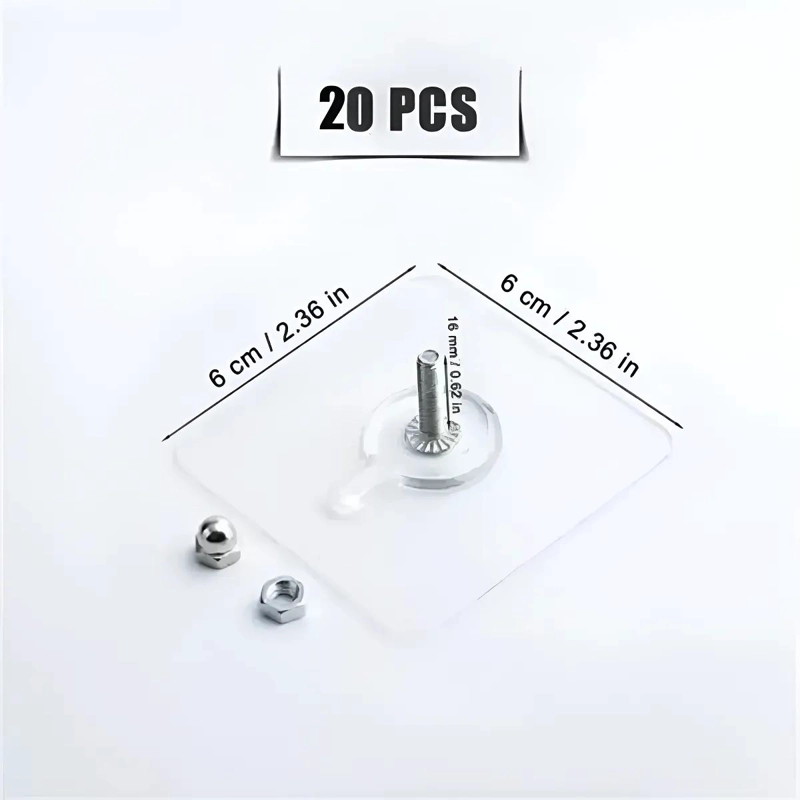 SET DE 20 GANCHOS ADHESIVOS PARA COLGAR PERCHAS SIN CLAVOS - 2