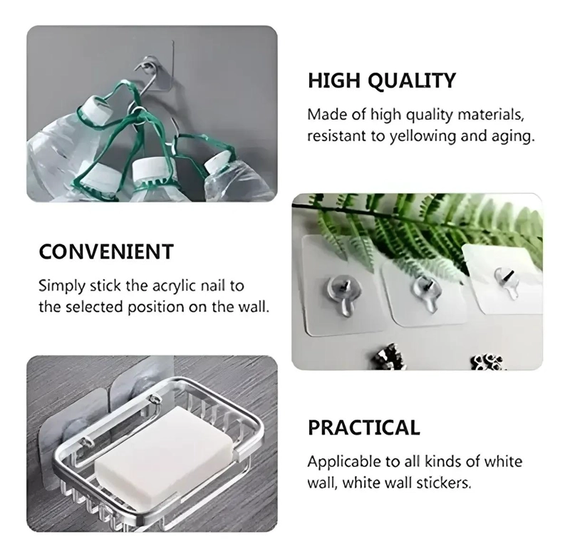SET DE 20 GANCHOS ADHESIVOS PARA COLGAR PERCHAS SIN CLAVOS - 4