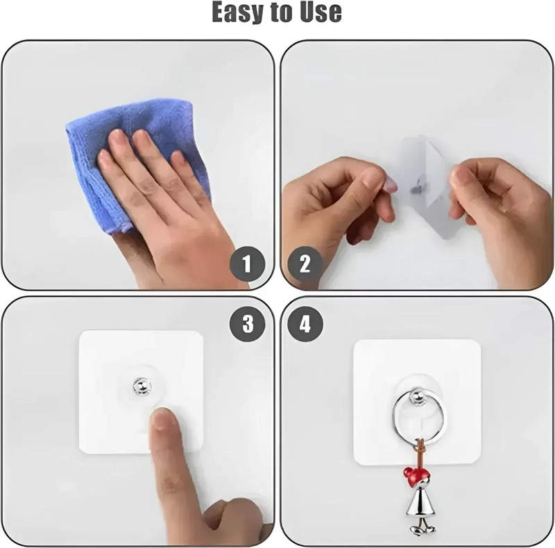 SET DE 20 GANCHOS ADHESIVOS PARA COLGAR PERCHAS SIN CLAVOS - 5
