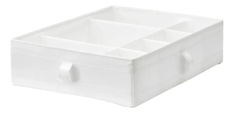 ORGANIZADOR PLEGABLE CON COMPARTIMENTOS MULTIPLES 44X34X11 CM BLANCO - 1