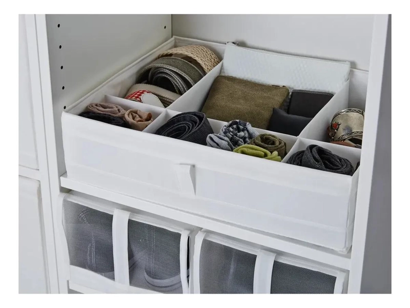 ORGANIZADOR PLEGABLE CON COMPARTIMENTOS MULTIPLES 44X34X11 CM BLANCO - 4