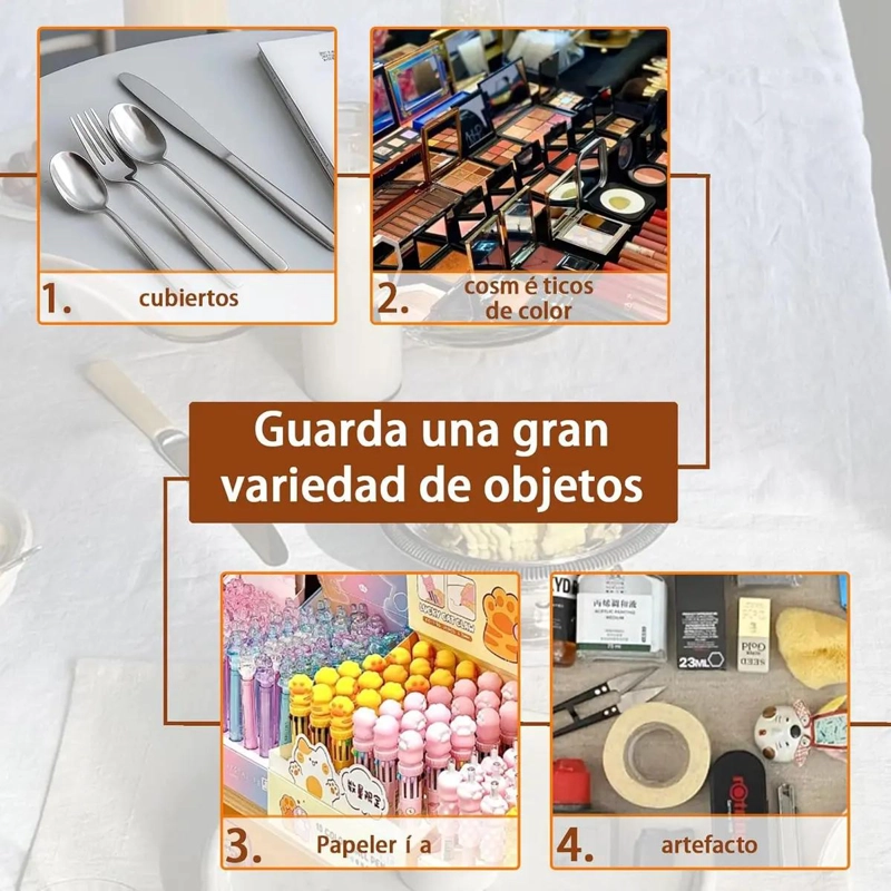 ORGANIZADOR DE CUBIERTOS Y UTENSILIOS PARA CAJON CON 8 COMPARTIMENTOS - 3