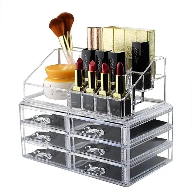 ORGANIZADOR ACRILICO PARA MAQUILLAJE Y JOYAS CON COMPARTIMENTOS - 1