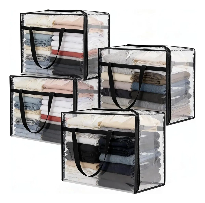 SET DE 4 BOLSAS PLEGABLES DE ALMACENAMIENTO PARA ROPA EN ARMARIO - 1