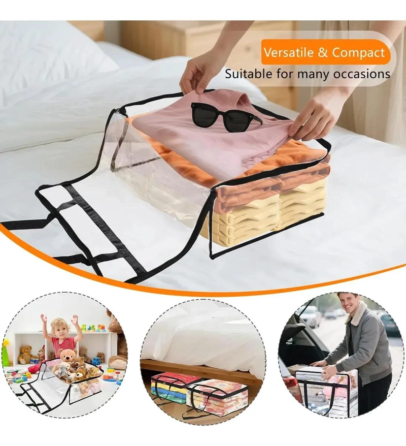 SET DE 4 BOLSAS PLEGABLES DE ALMACENAMIENTO PARA ROPA EN ARMARIO - 4