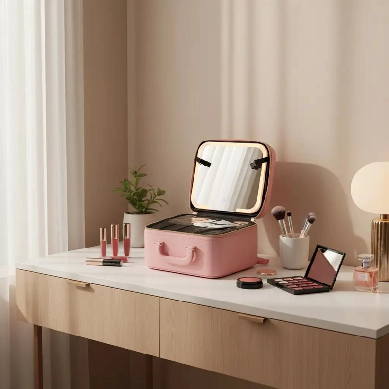COSMETIQUERO TIPO MALETA PROFESIONAL CON ORGANIZADOR PARA MAQUILLAJE - 3
