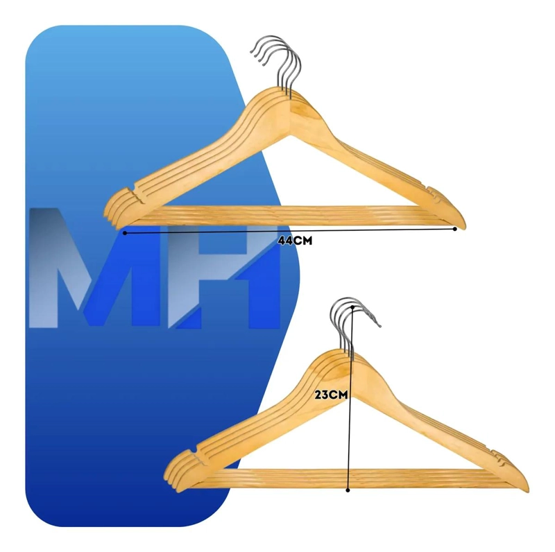 SET DE 16 COLGADORES DE MADERA PARA ROPA CON DISEÑO CLASICO - 2