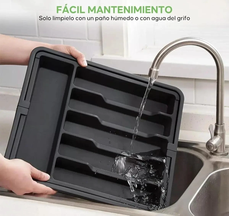 ORGANIZADOR DE CUBIERTOS EXPANDIBLE CON 8 COMPARTIMENTOS AJUSTABLES - 4