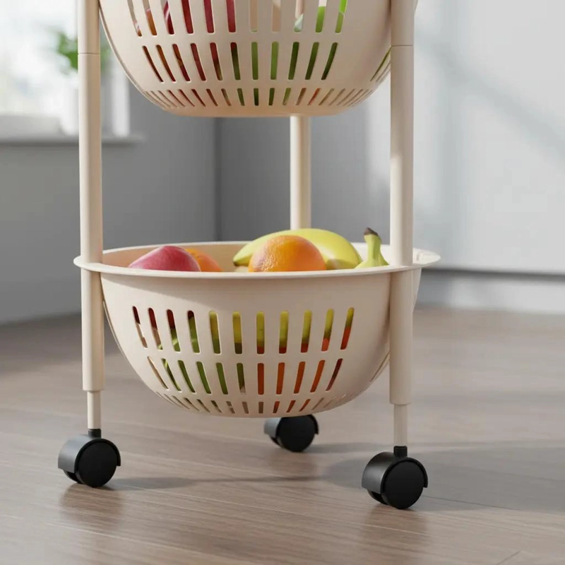 ORGANIZADOR PLASTICO MULTINIVEL CON RUEDAS PARA FRUTAS Y VERDURAS - 4