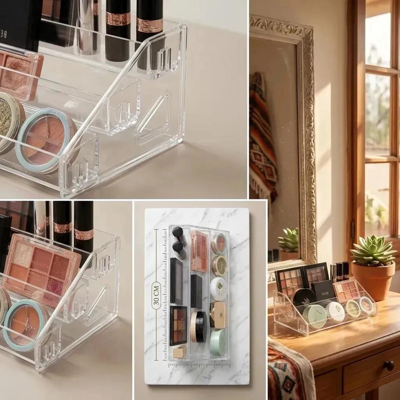 ORGANIZADOR ACRILICO TRANSPARENTE PARA MAQUILLAJE CON 3 NIVELES - 3