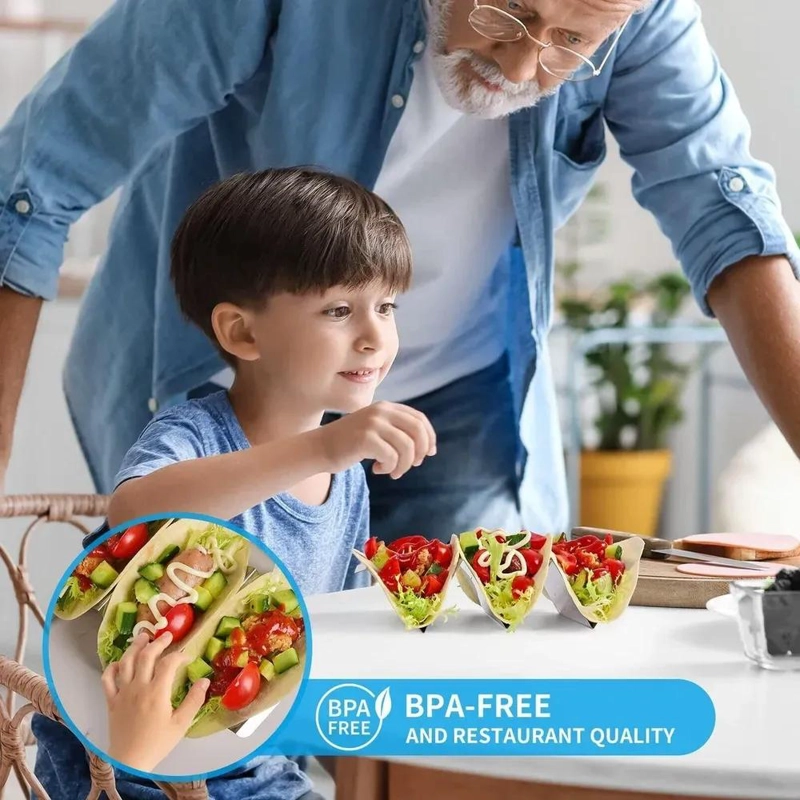 SOPORTE Y BANDEJA DE ACERO INOXIDABLE PARA TACOS 3 O 4 UNIDADES - 4