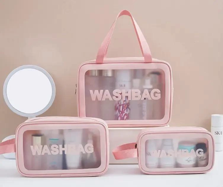 SET DE 3 ORGANIZADORES IMPERMEABLES PARA MAQUILLAJE Y VIAJE - 1