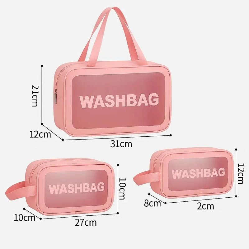 SET DE 3 ORGANIZADORES IMPERMEABLES PARA MAQUILLAJE Y VIAJE - 2