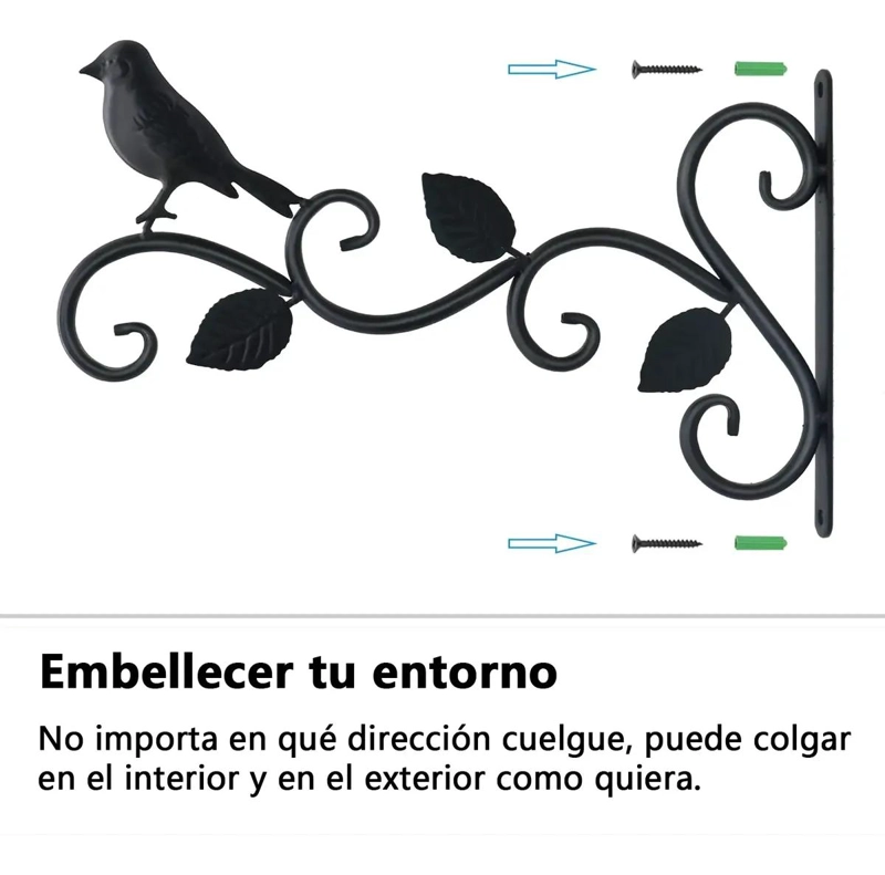 SET DE 2 GANCHOS DE PARED PARA COLGAR MACETAS Y PLANTAS - 3