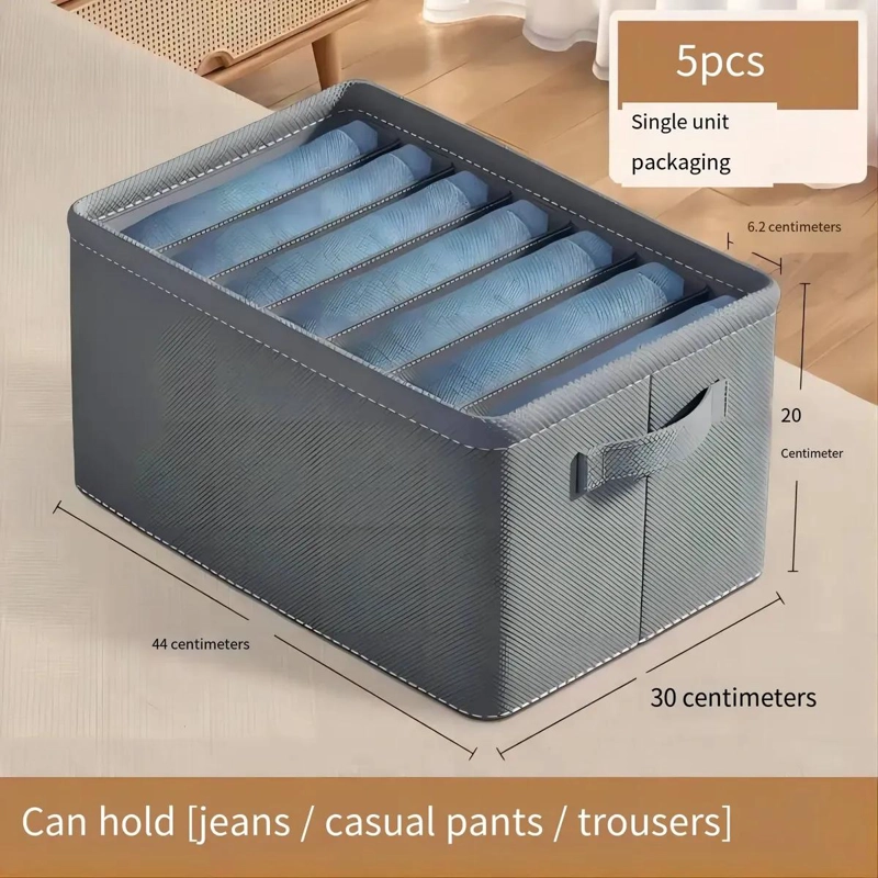 ORGANIZADOR DE ROPA PARA ARMARIO CON CAPACIDAD PARA 5 JEANS COLOR GRIS - 2