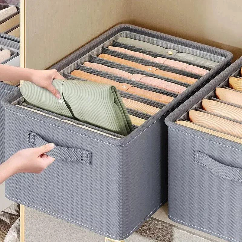 ORGANIZADOR DE ROPA PARA ARMARIO CON CAPACIDAD PARA 5 JEANS COLOR GRIS - 3